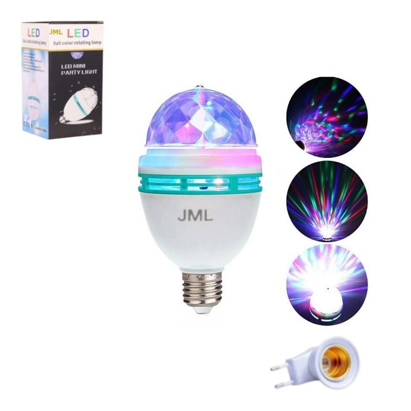 Bec Rotativ LED 15x8cm, cu Lumină Multicoloră și Adaptor Inclus Engros