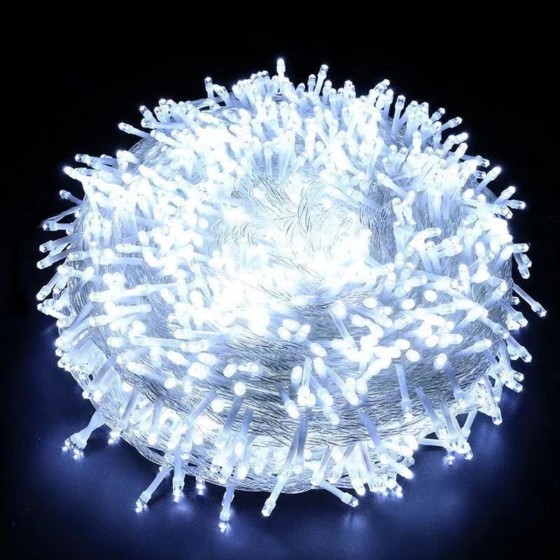 Instalație LED 18m cu 200 MicroLED-uri, Fir Transparent, Lumină Alb Rece de Crăciun Engros