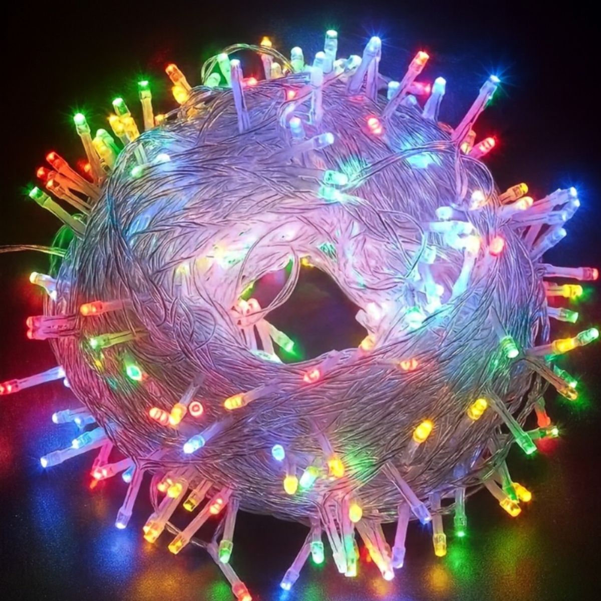 Instalație LED 8m cu 100 MicroLED-uri, Fir Transparent, Lumină Multicoloră de Crăciun Engros