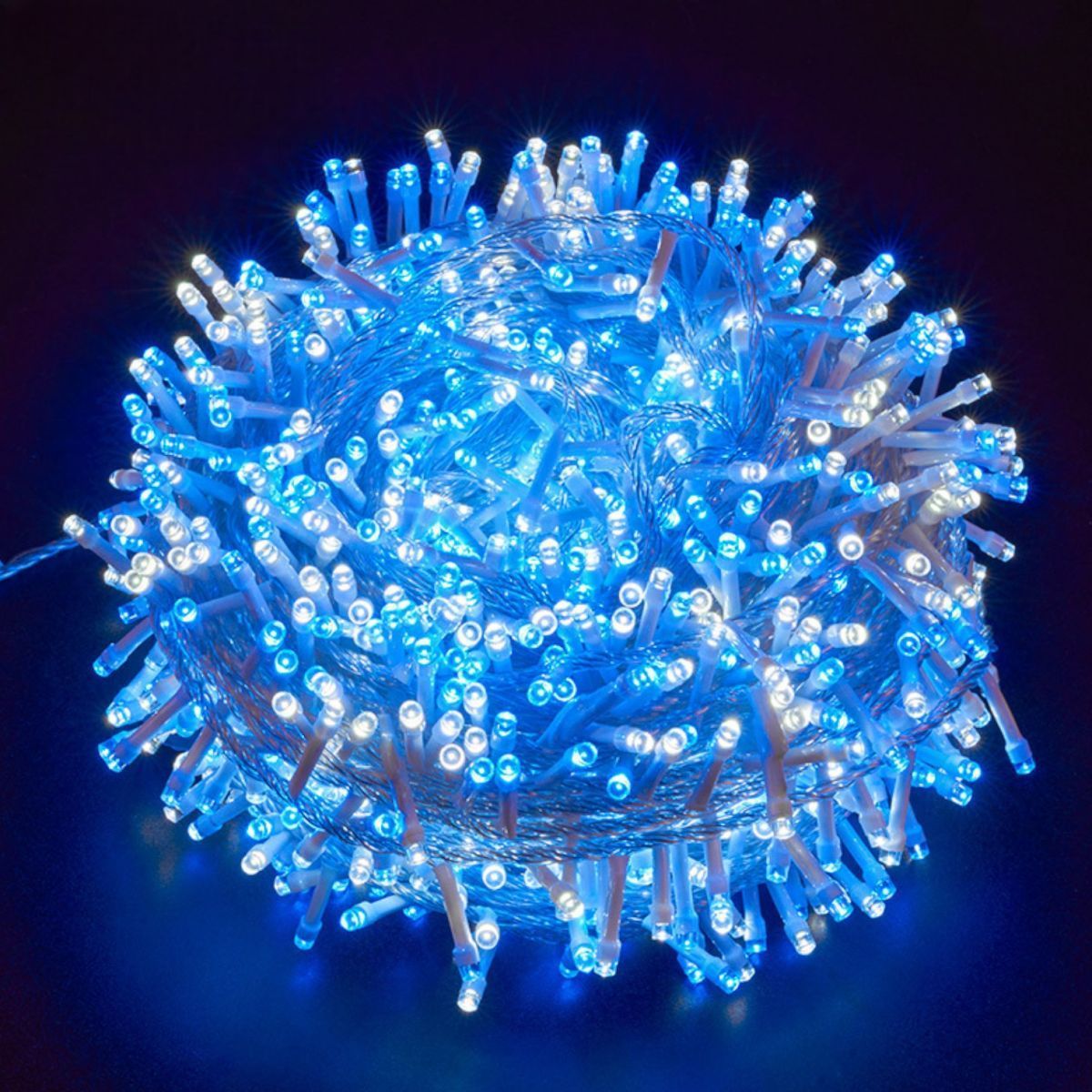 Instalație LED 18m cu 200 MicroLED-uri, Fir Transparent, Lumină Albastra de Crăciun Engros