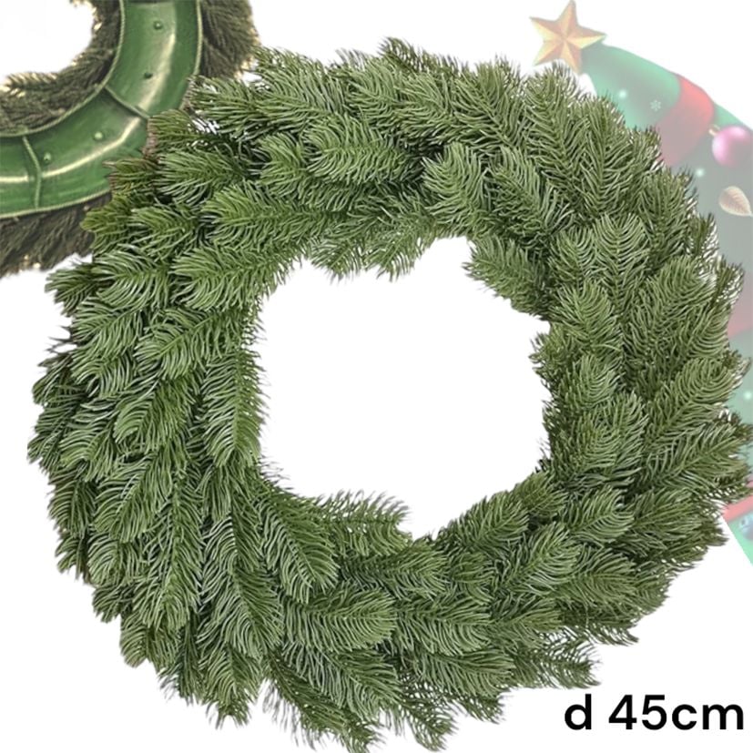 Coroniță de Crăciun artificială din crengi de brad – d 45 cm, en-gros