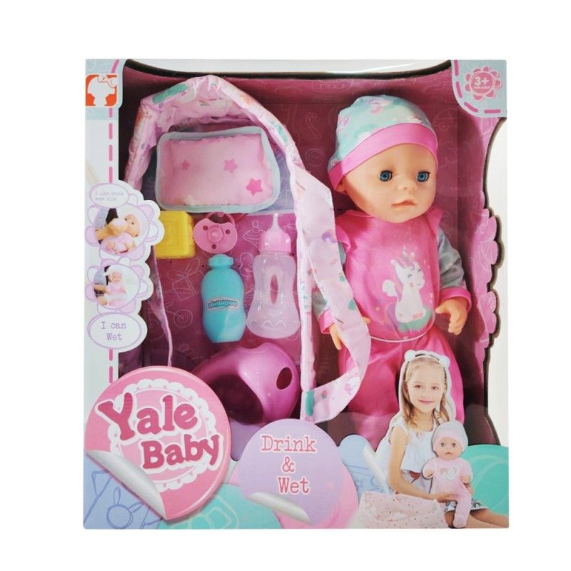 Papusa bebelus Yala, diverse accesorii, ochi mobili, face pipi, expresii realiste, hainute colorate, 3 ani+ Engros