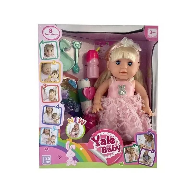 Papusa interactiva cu 8 functii, 10 accesorii, senzor atingere, gangurit, face pipi, inaltime 35 cm Engros