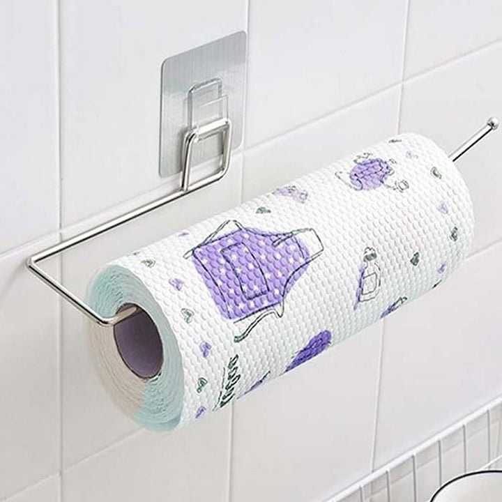 Suport Autocolant din Inox pentru Prosoape de Hârtie sau Role – Montare Fără Găurire, Multifuncțional,En-gros