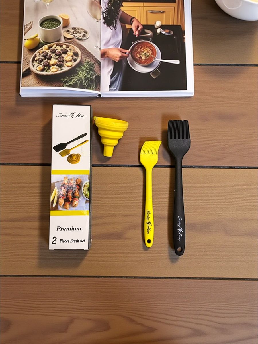 Set 2 Pensule din Silicon pentru Gătit și Patiserie – Rezistente la Temperatură,En-gros