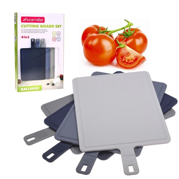 Set Engros 4 Tocatoare de Bucatarie, Kamille, KM-10080, cu Suport, Antiderapante, Multifunctionale, 30x22cm