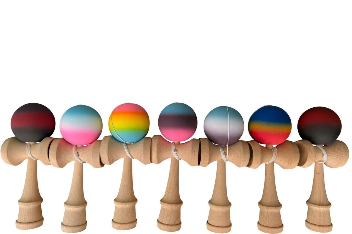 Kendama cauciucata, 18 cm , multicolor, Engros