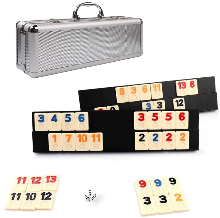 Remi în Servietă de Aluminiu – Set Complet cu Zar și Accesorii En-gros