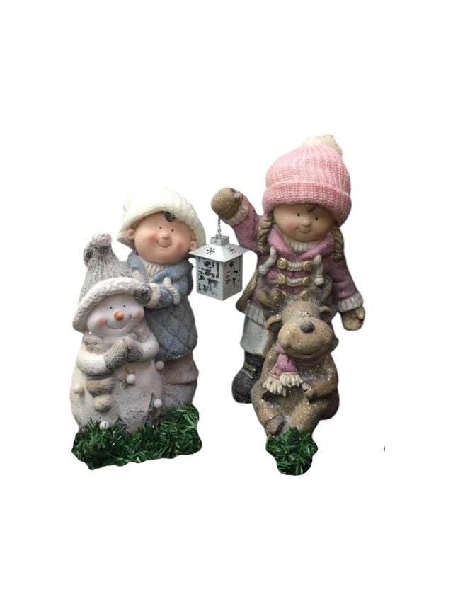 Figurine Engros de Craciun, set 2 buc, din ceramica