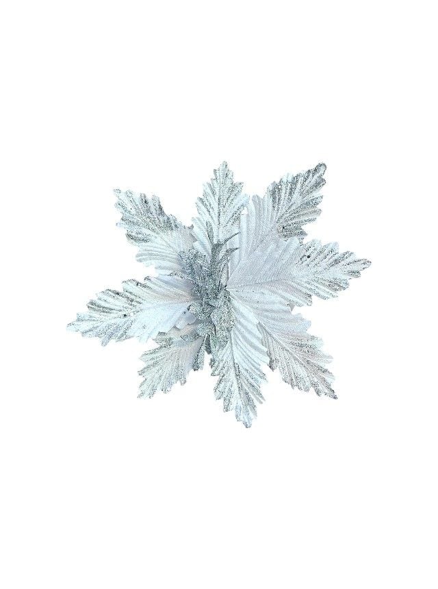 Flori artificiale Engros fir Craciunita, decor Craciun – material textil, cu sclipici