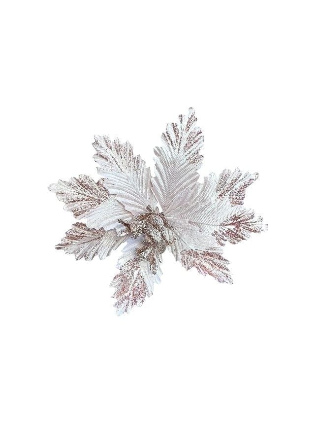 Flori artificiale Engros fir Craciunita, decor Craciun – material textil, cu sclipici