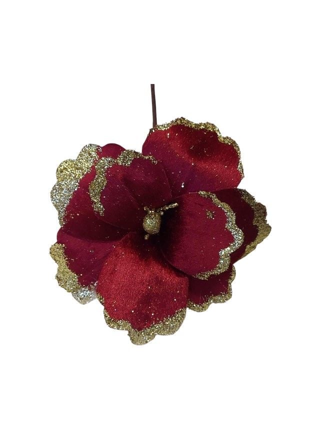 Flori artificiale Engros fir Magnolie, decor Craciun – material textil, cu sclipici