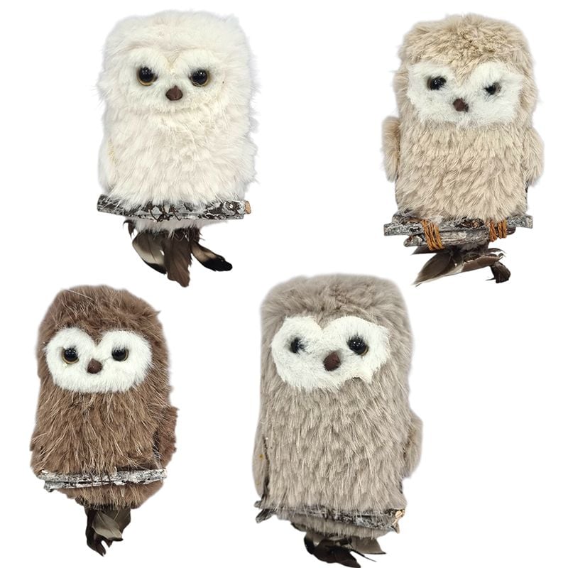 Decoratiune pentru ornamente, sau pentru Brad, 12/buc de Bufnite in set, culori in poze