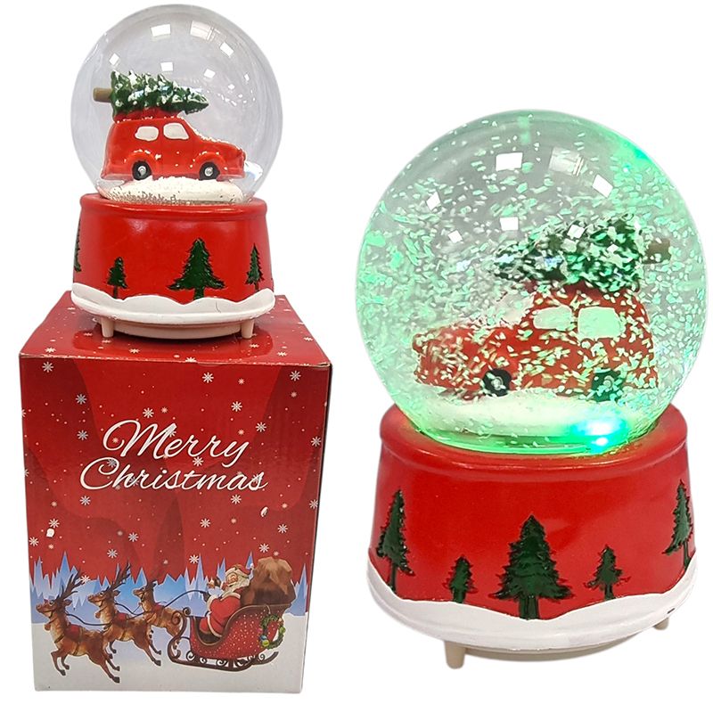 Glob decorativ din cristal elegant pentru sărbători cu baterii 10 x 15 cm