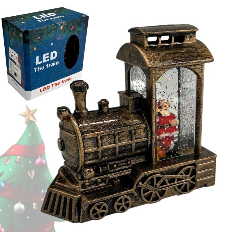 Trenuleț - Felinar cu glob de Crăciun cu zăpadă 127x65x125mm, en-gros
