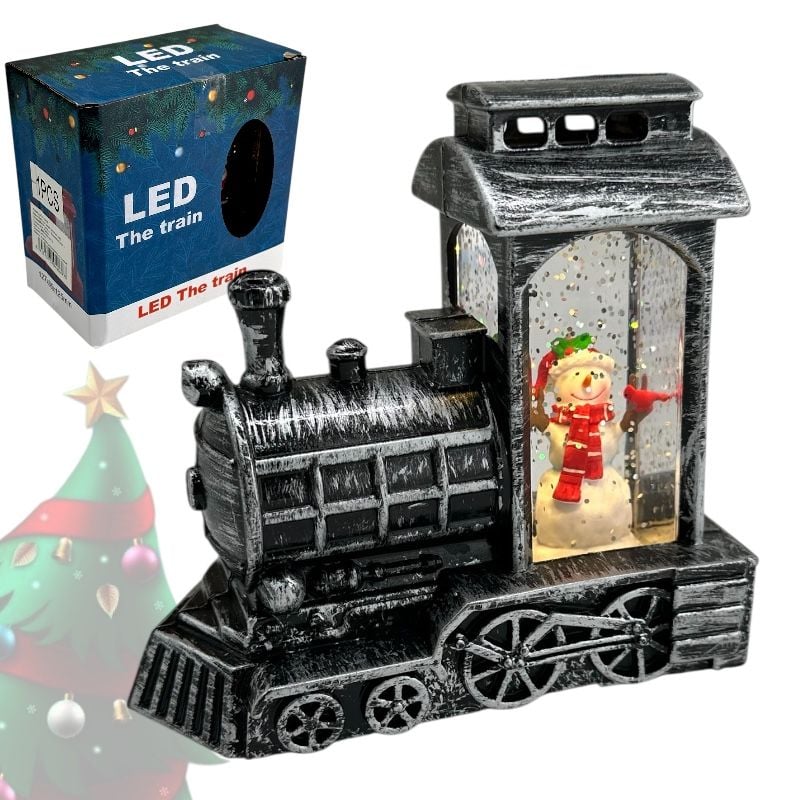 Trenuleț - Felinar cu glob de Crăciun cu zăpadă 127x65x125mm, en-gros