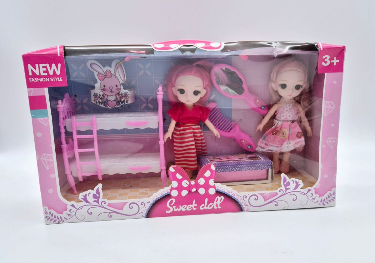 Set păpușă de jucarie Engros cu accesorii, in cutie