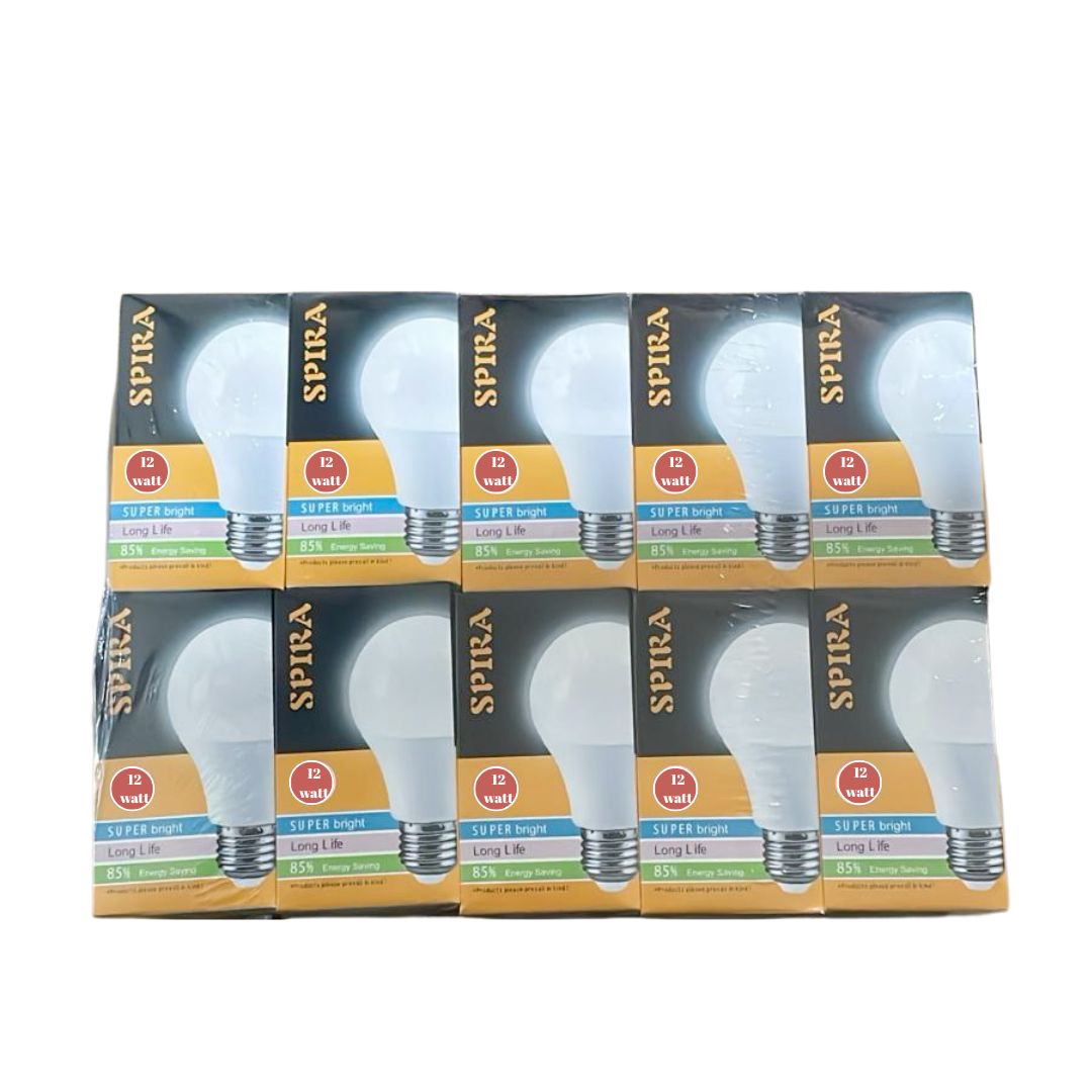 Bec LED SPIRA 12W E27, Lumina Rece 2500K, Clasa Energetica A, Set 10 Bucati, Engros