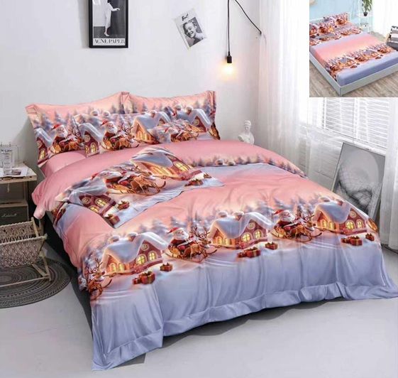 Lenjerie pat dublu finet 6 piese , cearceaf cu elastic Engros