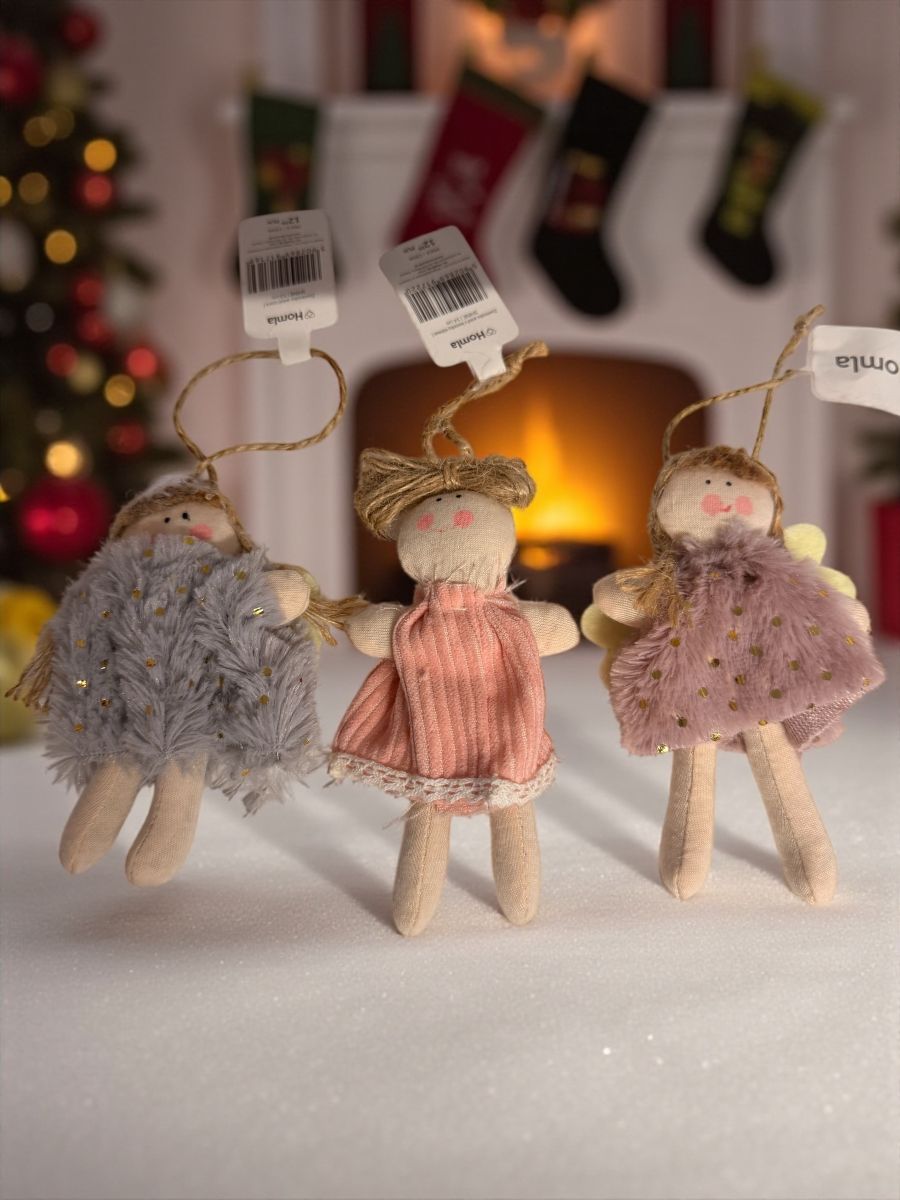 Îngerași din material textil – set decorațiuni pentru brad,En-gros