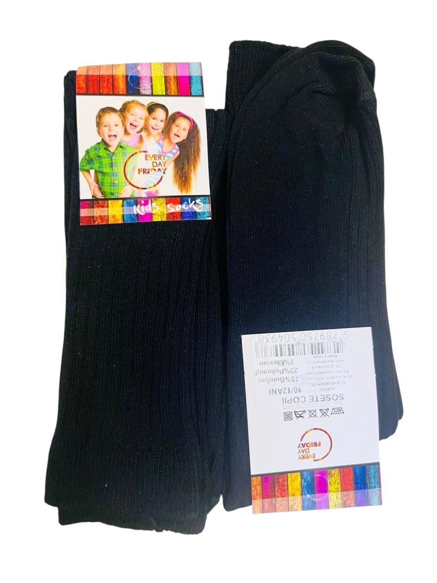 Sosete fetite inalte,Culoare Negru,Engros