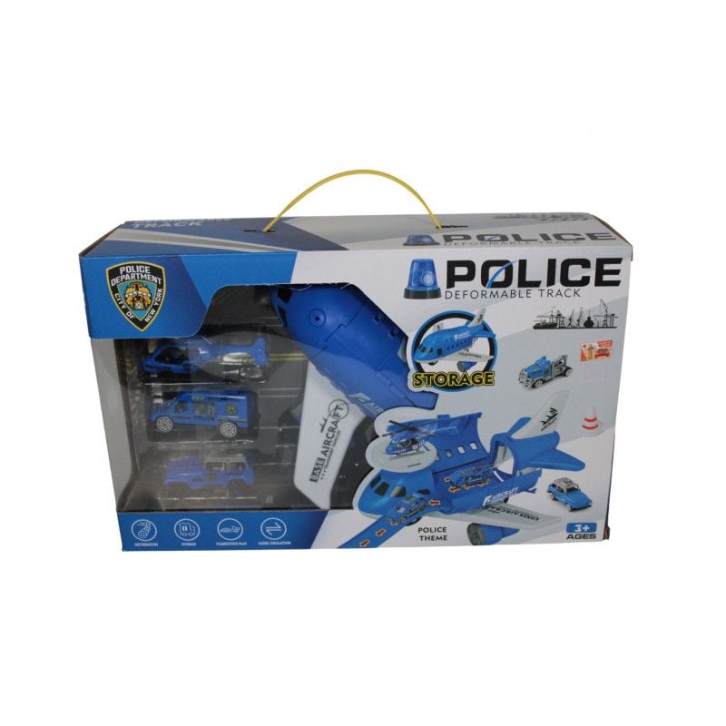 Avion Engros de politie + masinute la cutie 8826 , 31x10x19,5 cm