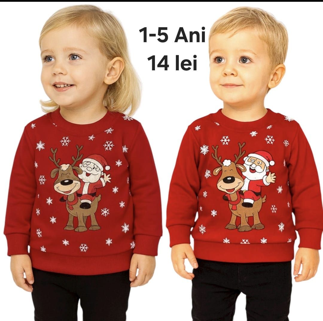 Bluze vatuite Engros pentru copii, cu imprimeu de Craciun