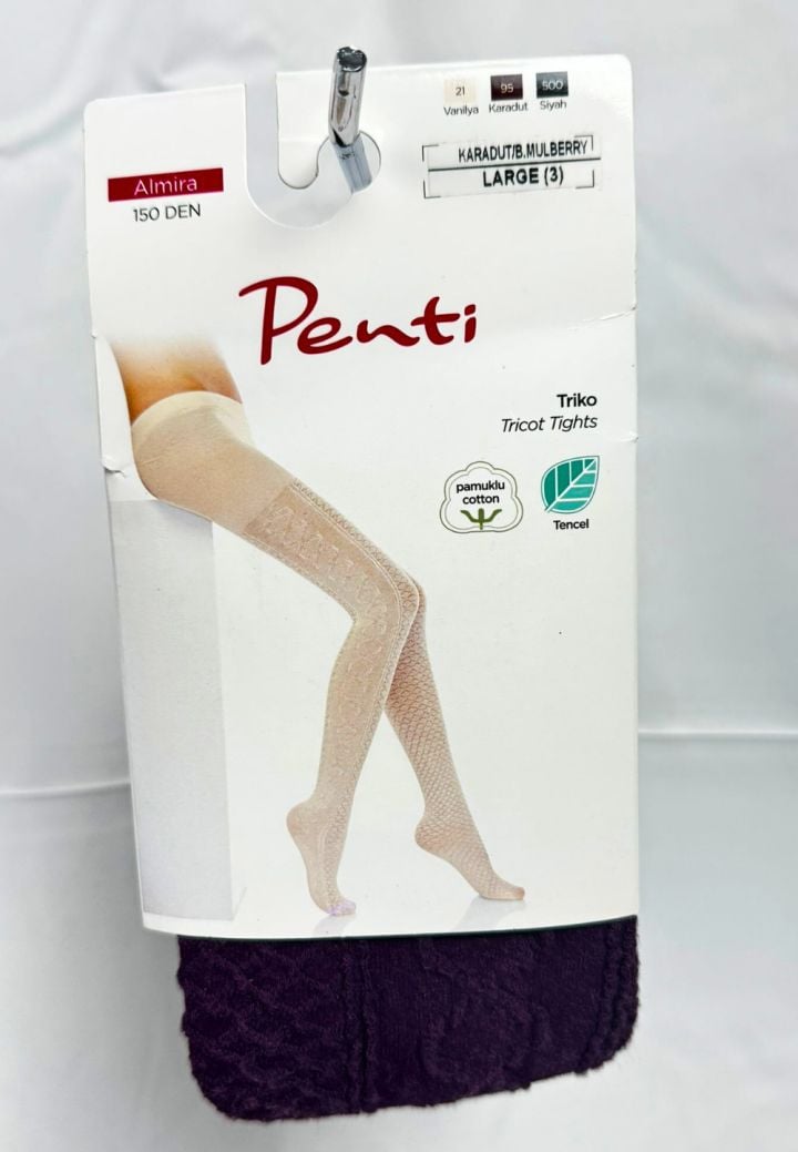 Dres damă Penti 150 DEN ,,Almira\'\'- cu model croșetat, Culoare Mov, Engros