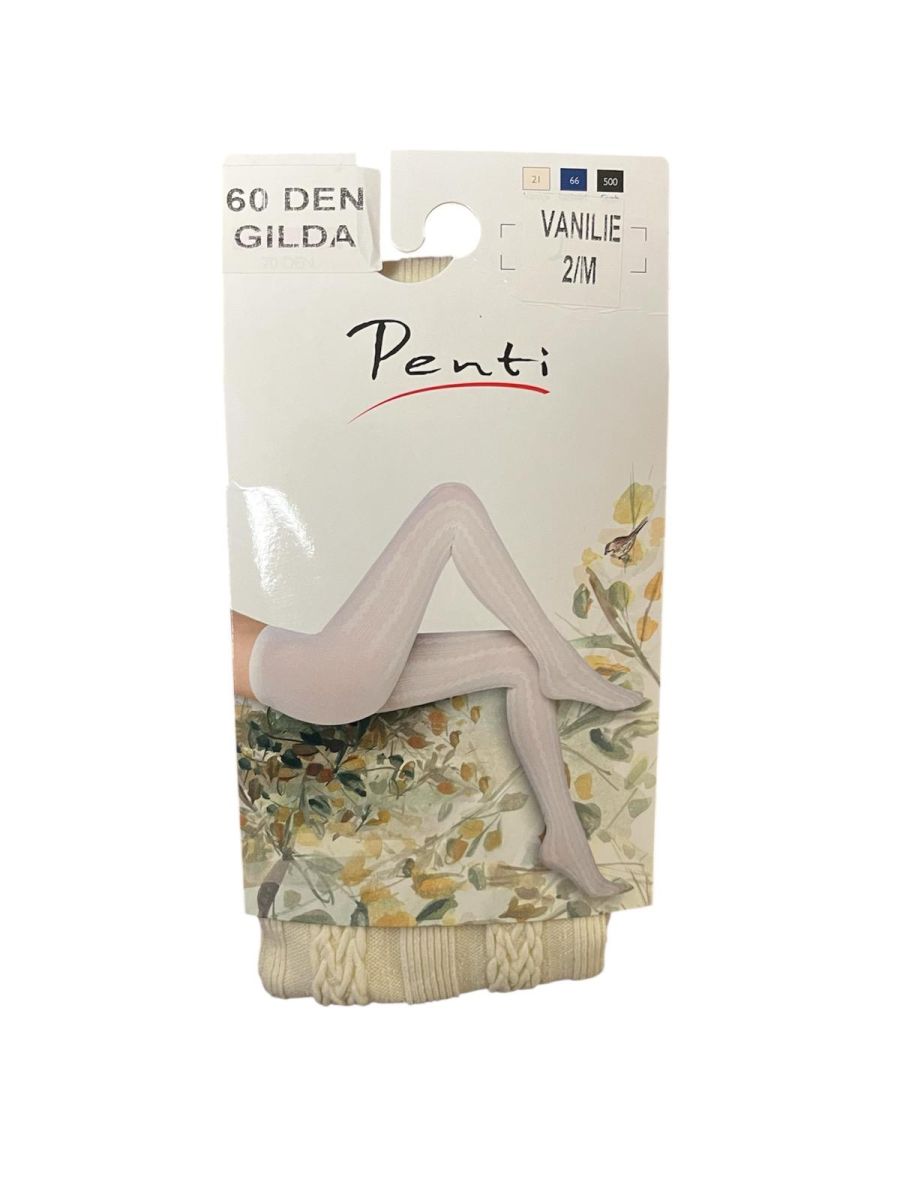 Dres damă Penti 60 DEN ,,Gilda\'\'- cu model croșetat, Culoare Vanilie ,Engros