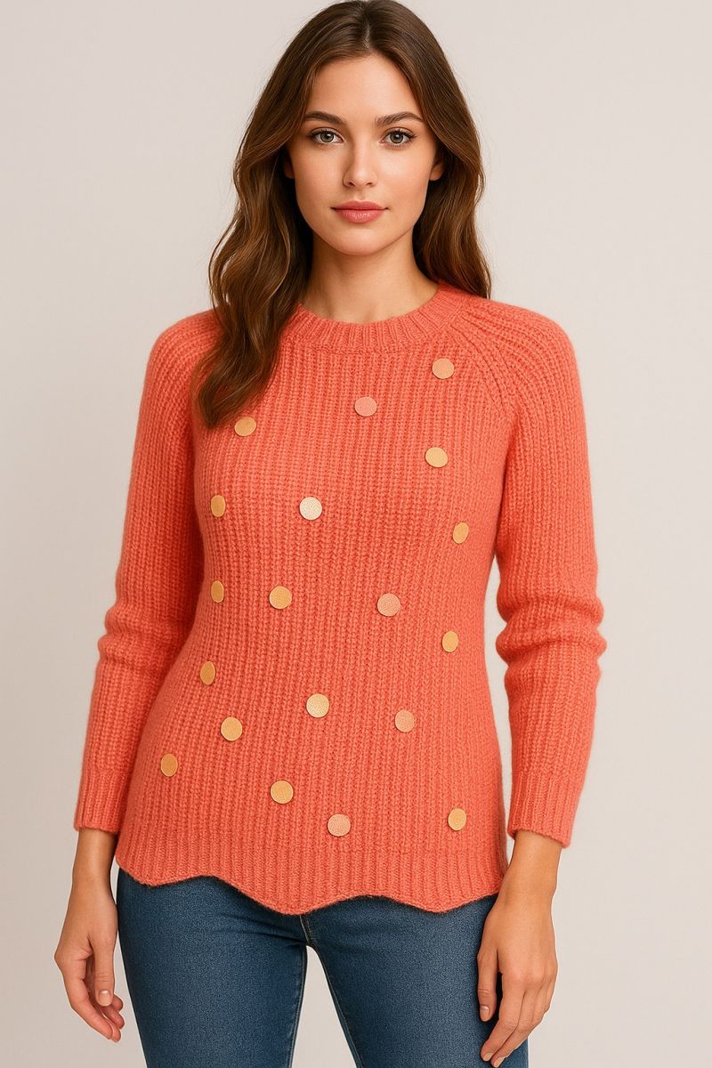 Pulover cu decoratii colorate, en-gross