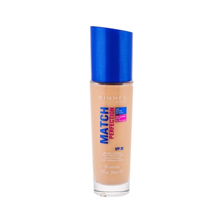 Fond de ten Rimmel London, Match Perfection, 82 Fair Beige, SPF20, 30ml Engros