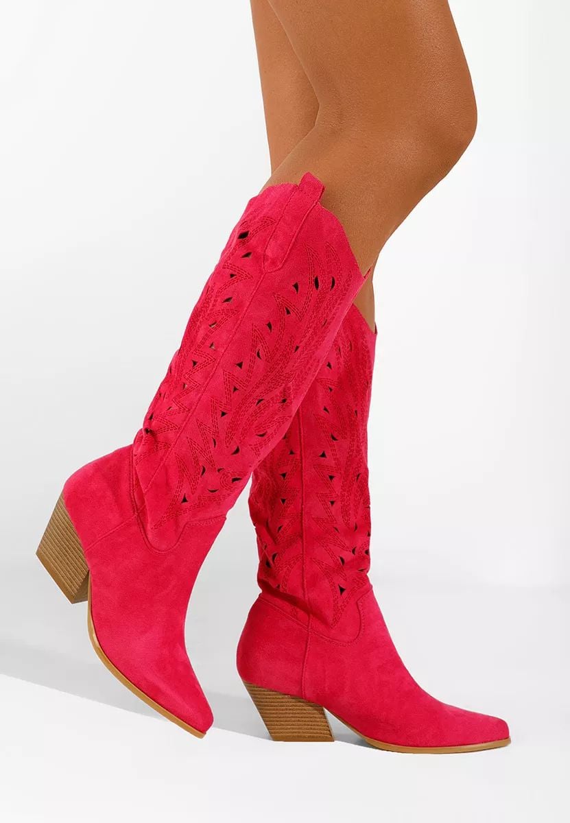Cizme dama tip cowboy, din material sintetic