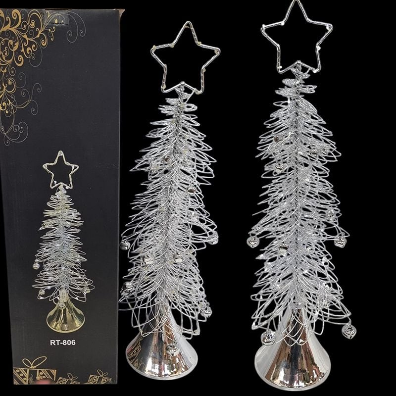 Decoratiune luminoasa Brad din sarma modelatoare cu lumini pe baterii,