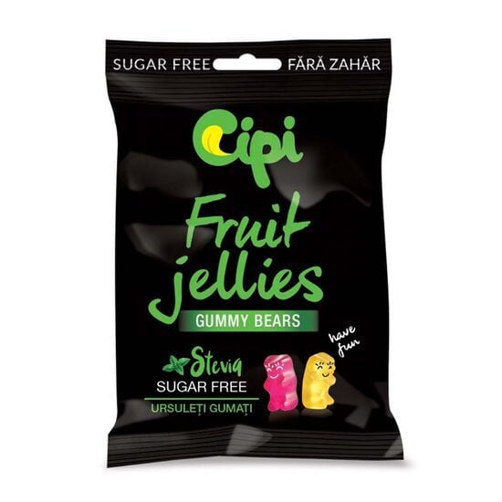 Jeleuri ursuleti cu fructe si Stevia, fara zahar, 75g, Cipi Engros