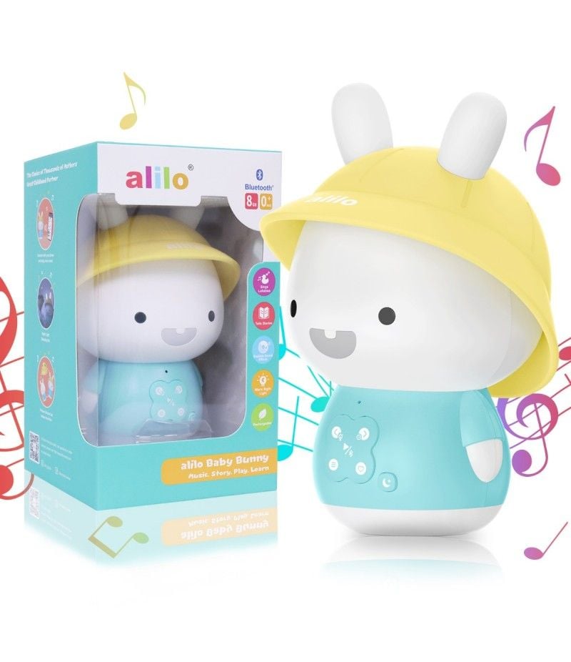 Jucarie Engros interactiv - Alilo Baby Bunny iepuras interactiv cu povesti si cantece, albastru