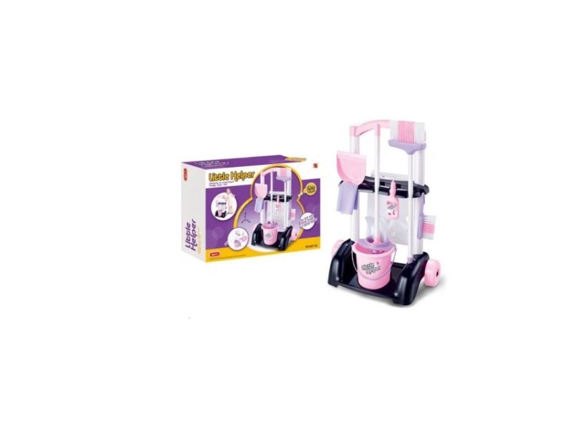 Set Cărucior cu Accesorii de Curățenie pentru Copii – Jucărie Educativă și Distractivă En-Gros