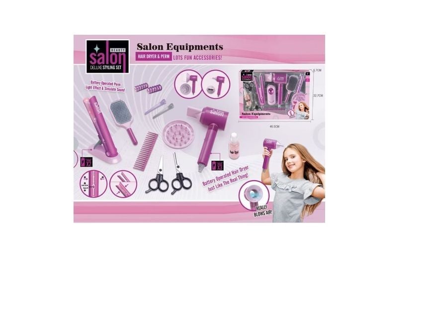 Set Jucării Înfrumusețare și Coafură Fete, cu Feon, Placă de Păr și Accesorii, Plastic, En-Gros