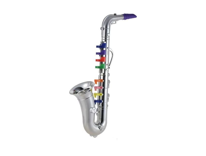 Saxofon de Jucărie pentru Copii – 8 Taste Colorate, Culoare Argintiu Metalic En-Gros