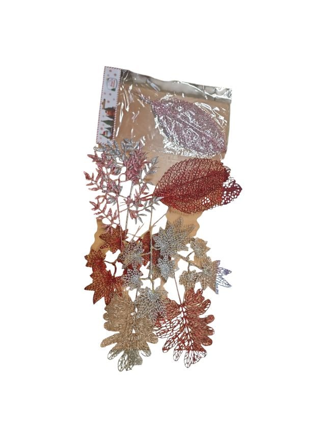 Frunze decorative Engros de Craciun, diverse culori, blister 2 buc