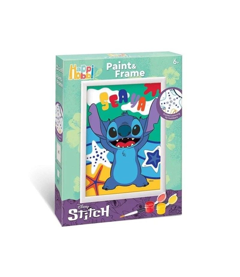 Set Engros - Picteaza dupa numere , HappiHobbi Paint & Frame - Disney Stitch