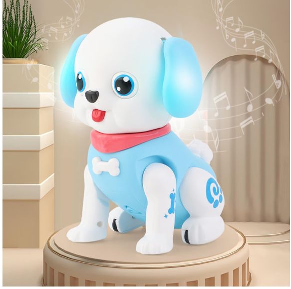Jucărie Câine Robot Interactiv pentru Copii, cu Muzică, Lumină și Mișcare, Multicolor, 17x14.5x11cm, En-Gros