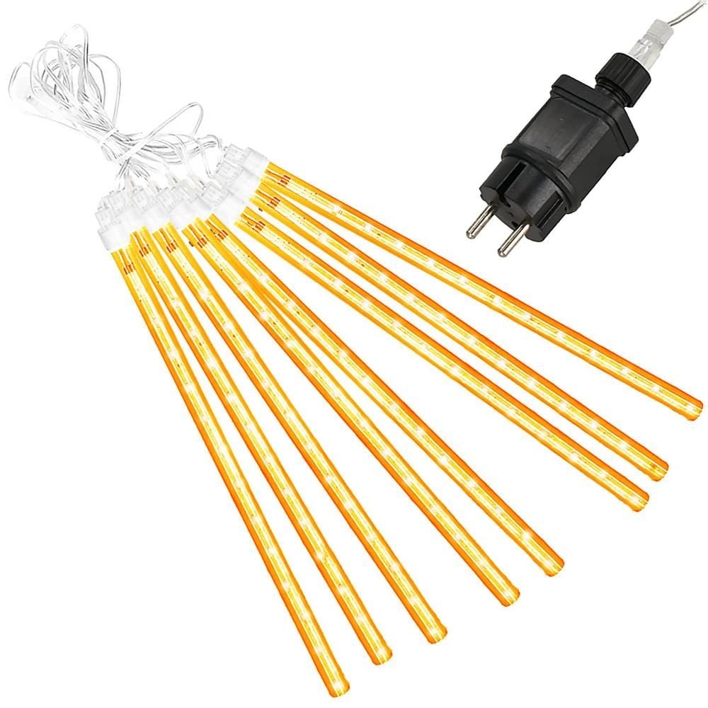 (DL) Instalatie de Craciun, 8 tuburi, 30cm, 144 LED, ploaie de meteoriti, galben Engros