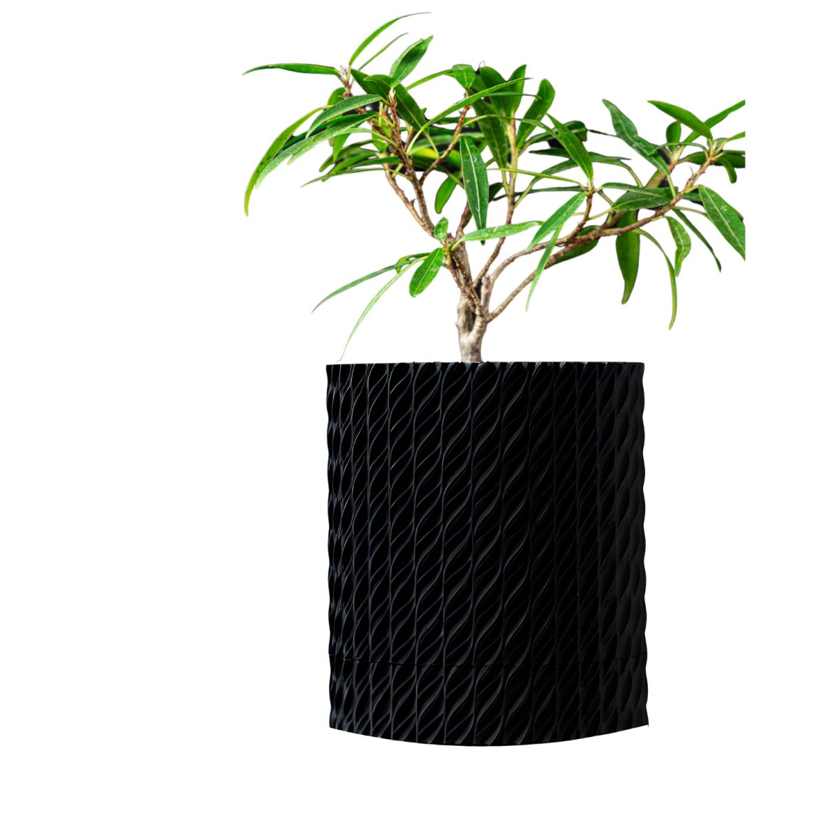 Ghiveci de flori 3d Folium Premium rotund 10.5 x 12 cm, Culoare Antracit Engros