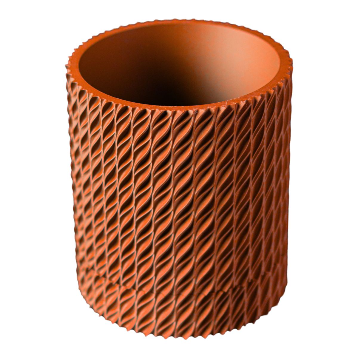 Ghiveci de flori 3d Folium Premium rotund 12.5 x 14,3 cm, Culoare Maro Engros
