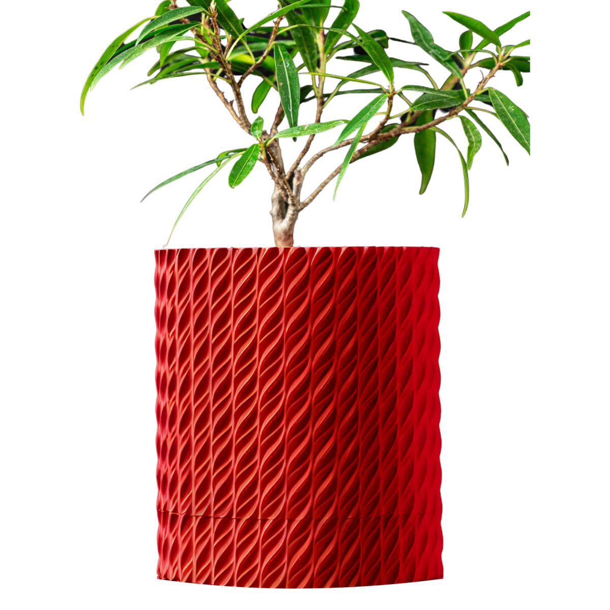Ghiveci de flori 3d Folium Premium rotund 10.5 x 12 cm, Culoare Rosu Engros