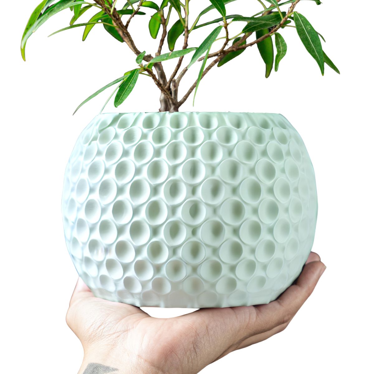 Ghiveci de flori 3d Sferra rotund 15 x 12.5 cm, Culoare Alb Engros