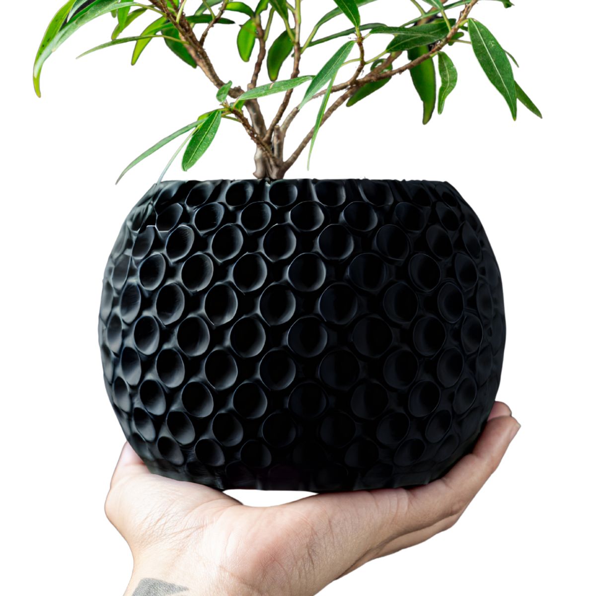 Ghiveci de flori 3d Sferra rotund 19.5 x 16.5 cm, Culoare Antracit Engros