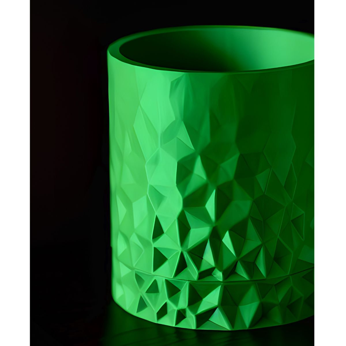 Ghiveci de flori 3d Diamond Premium rotund 13.5 x 15 cm, Culoare Verde Engros