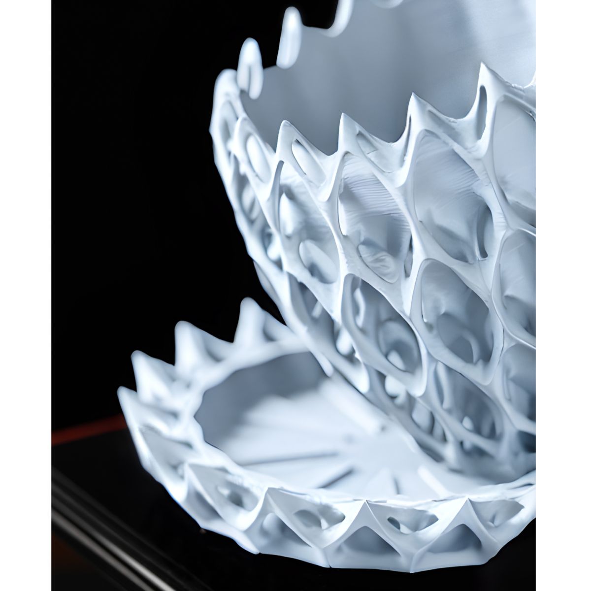 Ghiveci de flori 3d Lavarra ridicat 15 x 13 cm, Culoare Alb Engros