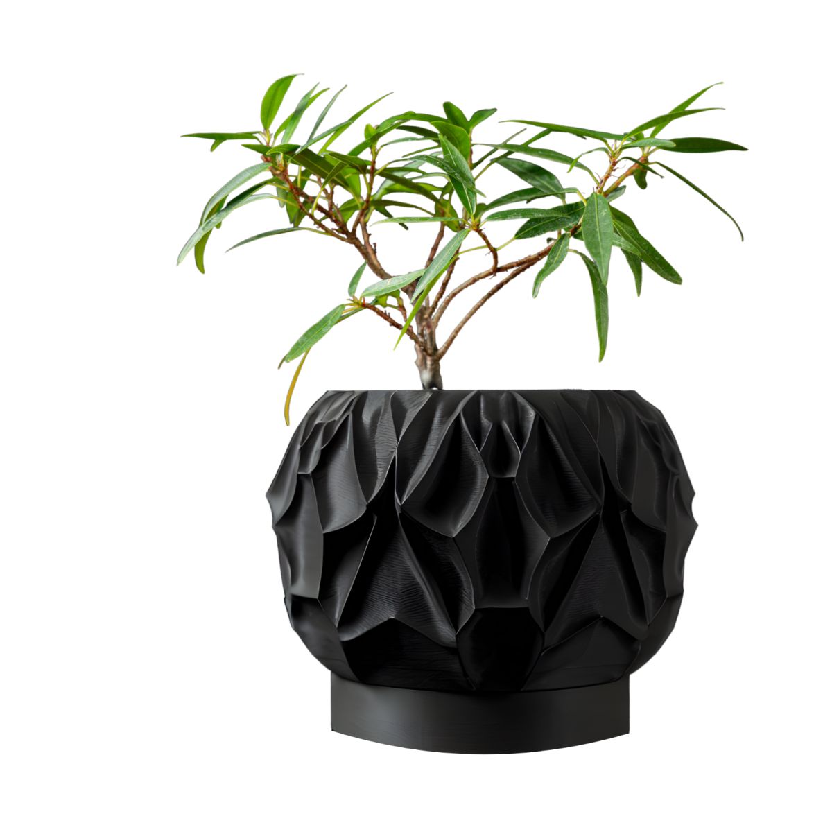 Ghiveci de flori 3d Mistella rotund 13 x 10.5 cm, Culoare Negru Engros
